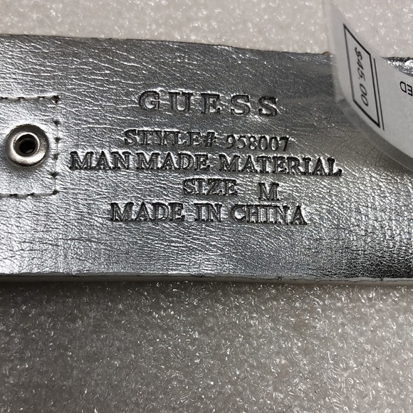 NEW GUESS Los Angeles Belt Y2K Metallic Logo Patchwork Snake Print Stitching - Picture 3 of 11